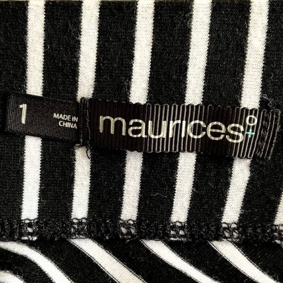 MAURICES MAXI SKIRT BLACK/WHITE PLUS 1X - Picture 2 of 8